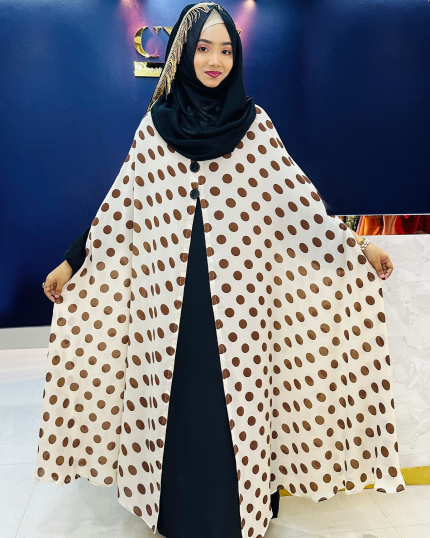 Pocket Sleeve Abaya-Ball Print